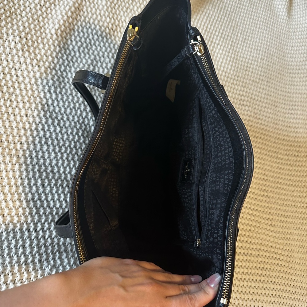 Elegant Black Leather Tote Bag